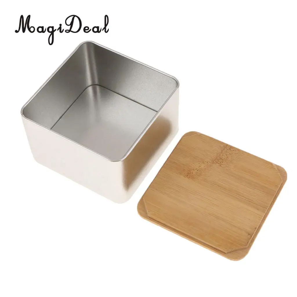 Bamboo Lid Tea Storage Box Tea Packing Box Handmade Natural Tea Coffee Caddy Jar Storage Holder Canister