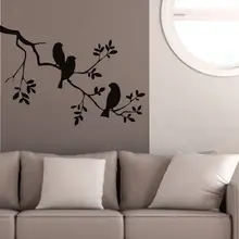 Birds On The Tree Branch Wall Stickers 57X85cm Vinyl Wall Art Decals Quotes Custom Color Wall Tattoo Stickers muraux SA060B