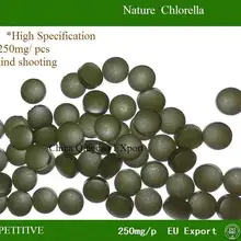 A alga verde certificada orgânica de chlorella do produto comestível tabuleta a natureza chlorophyta vulgaris anti-fadiga perda peso 150g 600 comprimidos