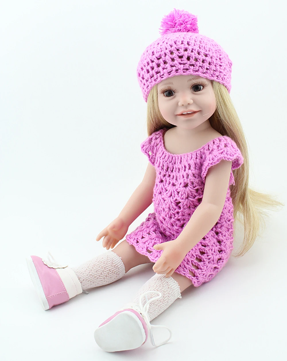 

NPKDOLL Reborn Baby Doll American Kids Playmate Girl Full Silicone Bath Toys Birthday Gift Beautiful Collection Adorable