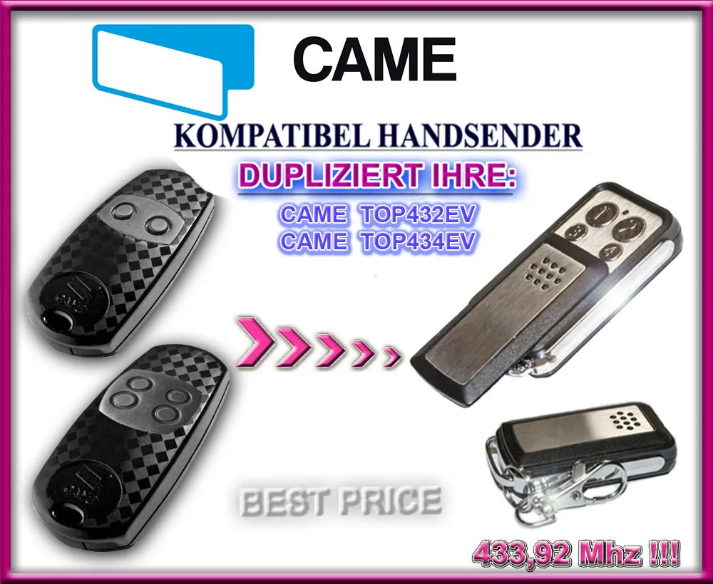 

for came TOP 432EV / TOP 434EV Universal Remote Control Transmitter Garage Door Gate Fob Fixed Code 4-Channel 433.92MHz.