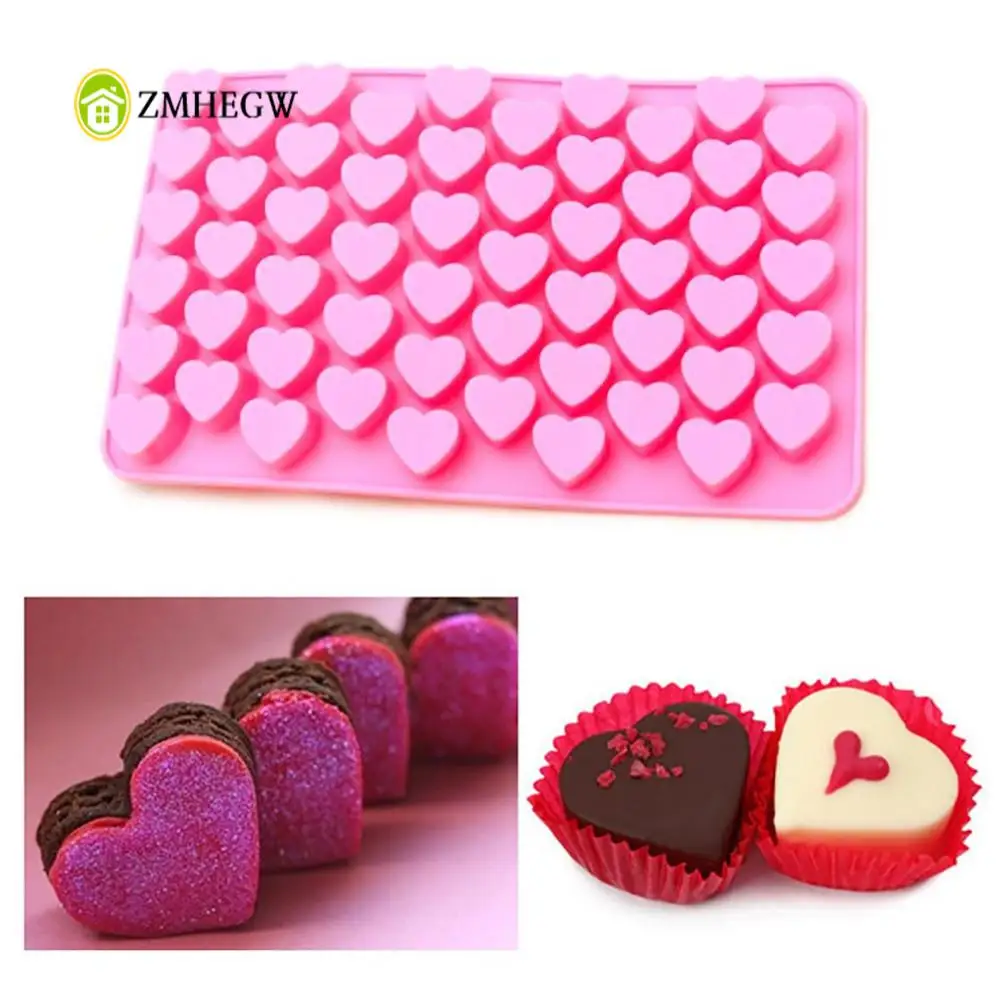 

55 Holes Bake Cake Mold 1.5 Mini Heart Silicone Chocolate Fondant Jelly Cookie Muffin Ice Mould Flexible Moulds Cupcake Mold