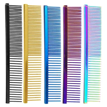 

Behogar Multicolor Stainless Steel Pets Dogs Hair Grooming Tools Comb Dressed Trimmer Hypoallergenic w/ Different Teeth Distance