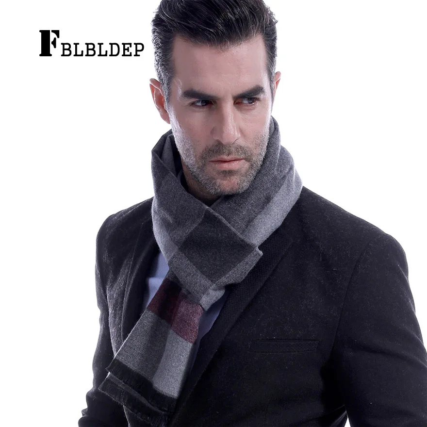 2018 NEW Luxury Brand Winter Men's Classical Plaid Cashmere Scarf Men's
