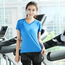 Женская деловая блуза больших размеров для фитнеса, бега, занятий спортом, футболка с короткими рукавами, быстросохнущие футболки, бег трусцой упражнения для женщин