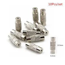 10 шт./компл. Медь Винт застежками Цепочки и ожерелья Фурнитура для браслета цилиндр с серебряным покрытием 12,5*4,2 мм