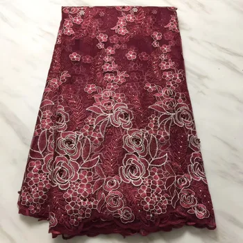 

Red African Lace Fabric 2018 High Quality Lace Cheap Lace Fabrics With Free Shipping Lace Trimmings For Sewing