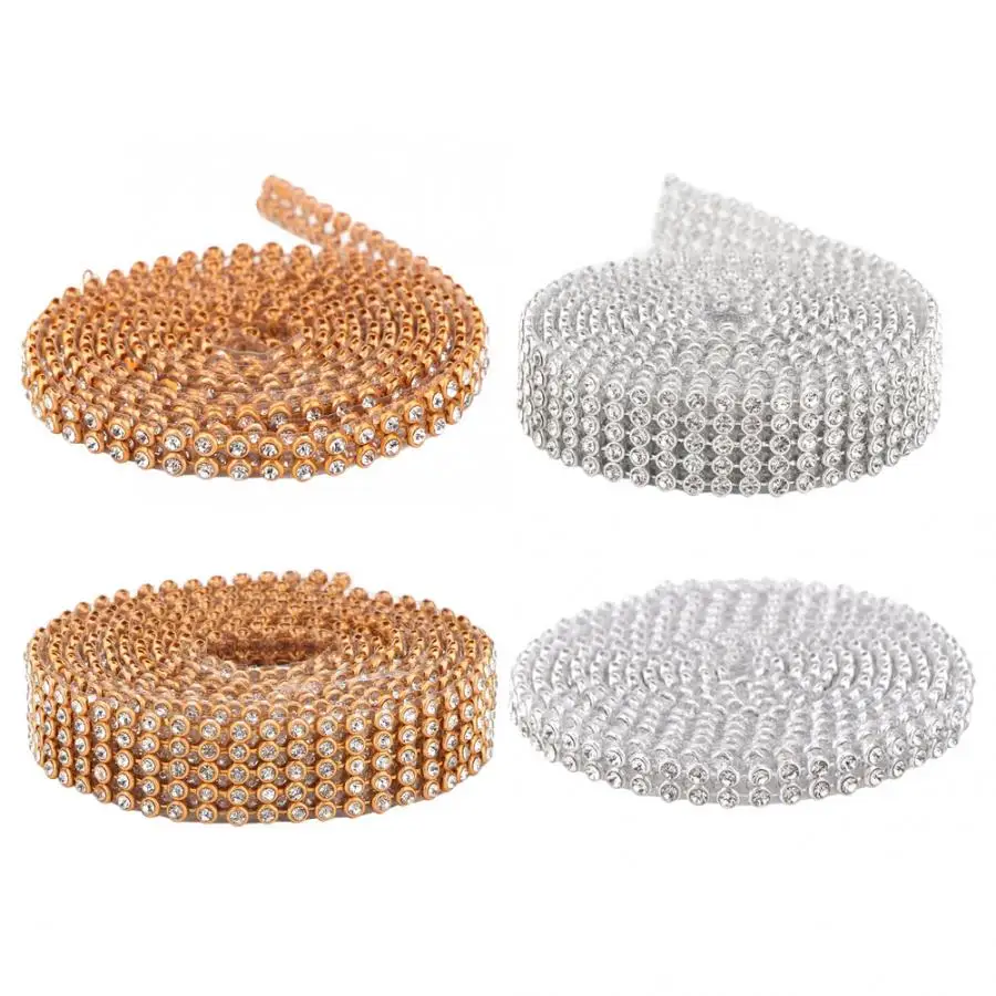 

3mm Crystal Rhinestones Rhinestone Chain Pearl Crystal Chain Sew On Trims DIY Sewing Craft Clothes Dress Wedding Costume Decor
