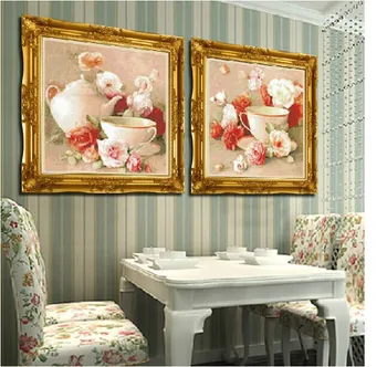 

Embroidery Package Cross Stitch Kits Total 2 Pieces Romantic Restaurant Sweet Afternoon Tea DIY Embroidery Kit