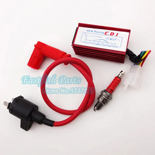 Катушка зажигания Red Racing и 5 контактная Свеча AC CDI A7TC для питбайка квадроцикла