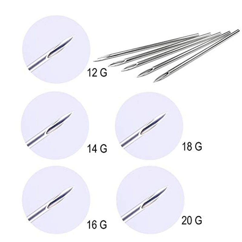 Piercing Nadeln Set Edelstahl - Tapers Einführhilfe Für Ohr, Nase & Tragus