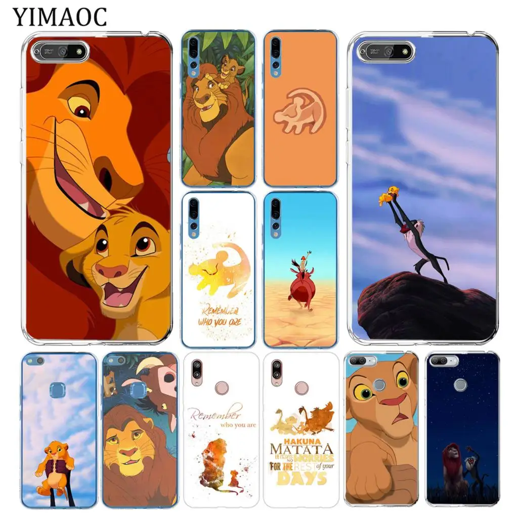 

YIMAOC The Lion King Soft Tpu Silicone Phone Case for Huawei Y7 Y6 Y9 Prime 2018 Honor 20 10 8 8C 8X 9X 9 Lite 7X 7C 7A Pro