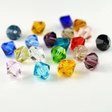 500 шт.(4 мм-8 мм) Блестящие граненый Премиум Crystal Бусины смешанные цвета и размеры Биконусы Хрустальные Бусины