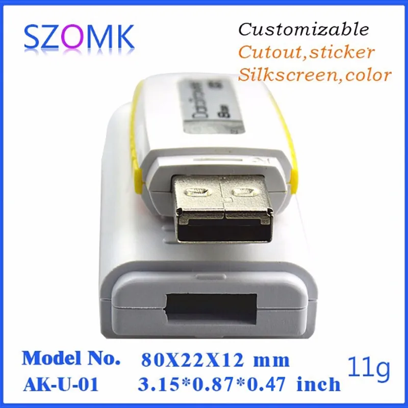 Szomk маленький usb флэш-накопитель ящик для инструментов(4 шт.) 80*22*12 мм Пластиковый корпус для электронных пластиковых корпусов, чехол для инструментов