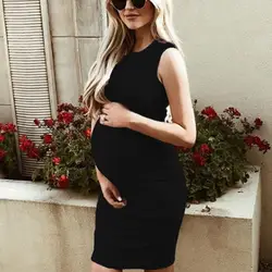 Женские модные, пикантные для беременных без рукавов с круглым вырезом для отдыха платье для беременных платье vestidos gravida Одежда для будущих