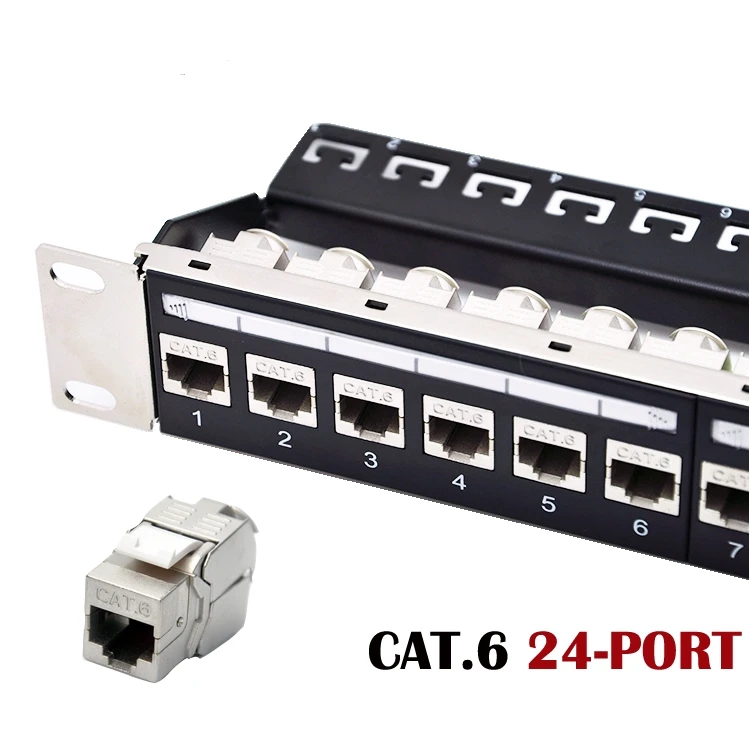 24 портовая экранированная модульная коммутационная панель Cat6 включая штуки штук
