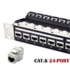 Panel de parche Modular blindado Cat6 de 24 puertos Incl. 24 Uds de gatos Keystone tipo libre de herramientas blindados Cat6, montaje en Rack de 19 