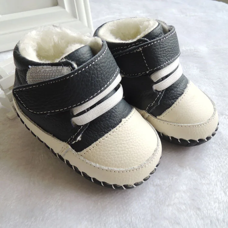 OMN/обувь из натуральной кожи для маленьких мальчиков; обувь для малышей; теплая зимняя обувь для младенцев; нескользящая обувь для малышей; зимние ботинки для малышей - Цвет: Синий
