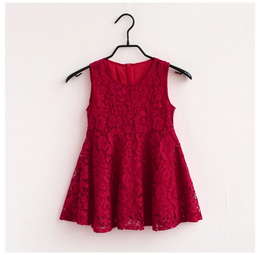 Летнее Брендовое детское красное платье Детские вечерние праздничные платья для