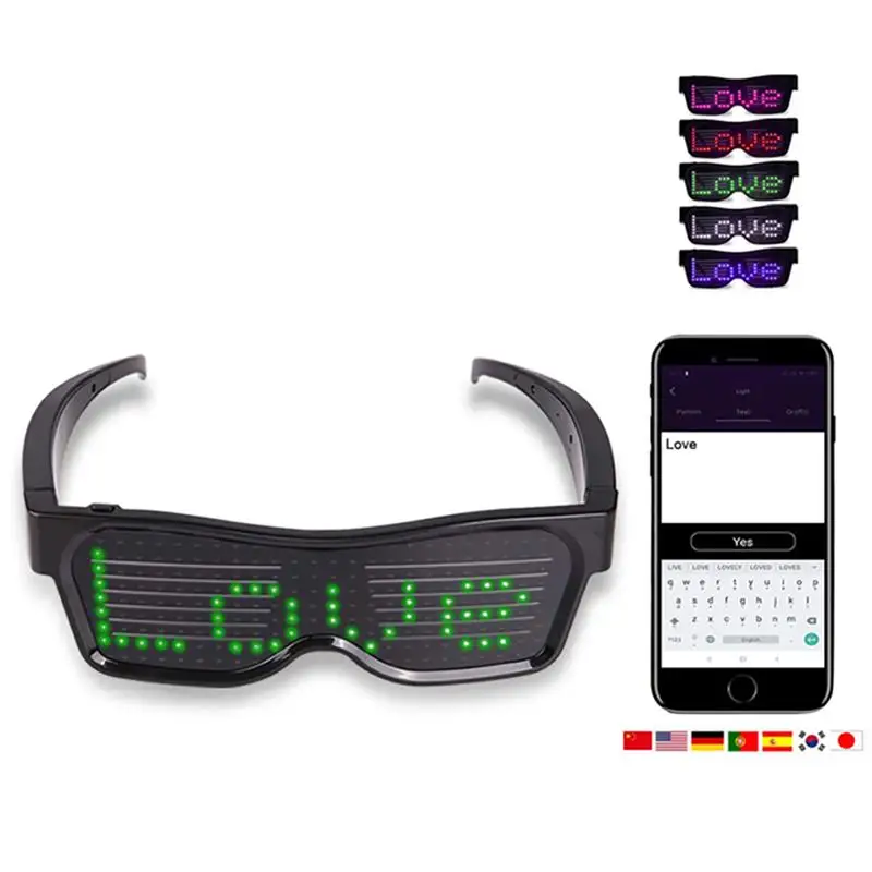 

Magic Bluetooth Quick Flash LED Party Glasses DIY APP Control Luminous Glow Glasses DJ Electric Syllables Party Eye Glasses