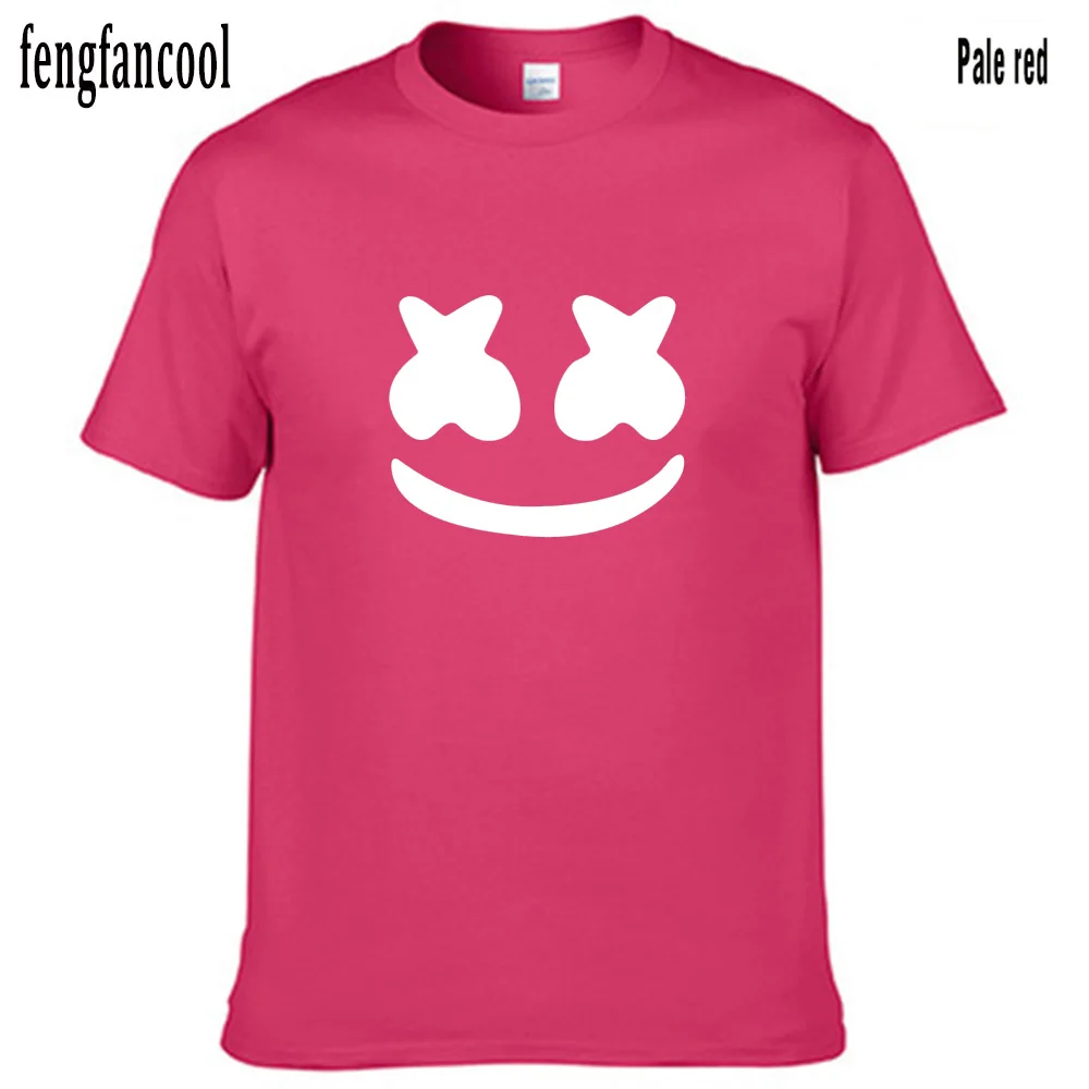 

fengfancool brand Summerwomen men T Shirt Short Sleeve Cotton marshmallow Face Men T Shirts Casual Hip Hop Music Top T-shirt