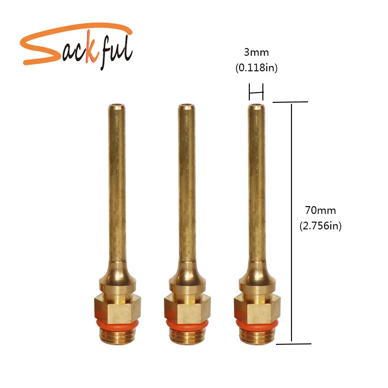 1 шт./лот 3x70 мм длинное сопло большого диаметра термоклеевой пистолет сопло медное сопло с резиновой крышкой, запасная часть клеевого пистолета