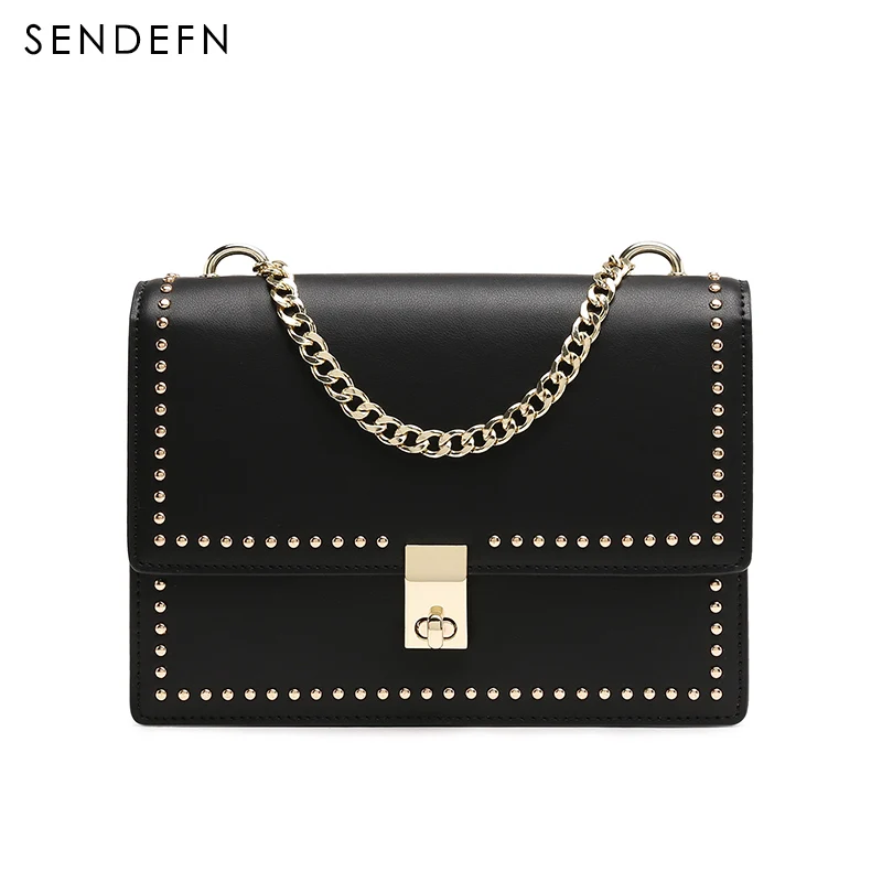 

Sendefn 2018 New Crossbody Bags Small Flap Female Bag Women Rivet Cover Fashion Shoulder Bags Handbag With Zipper Pocket 7239-68