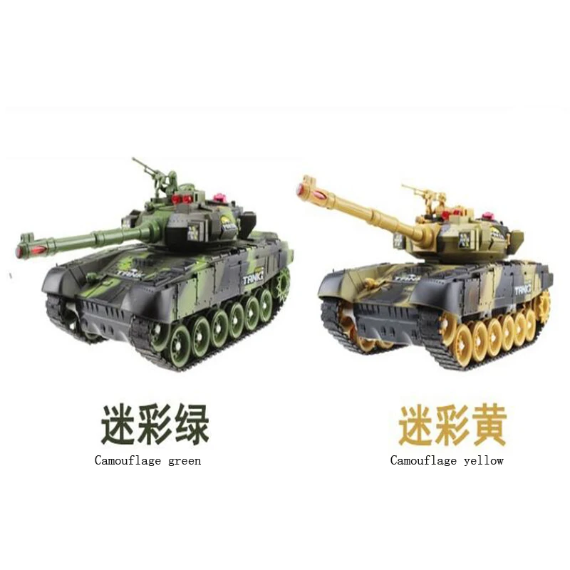 44cm Rc Tank 1/20 2.4ghz Infrared Rc Battle Tank Model Charging Off-road Tracked Remote Control Car Toy  