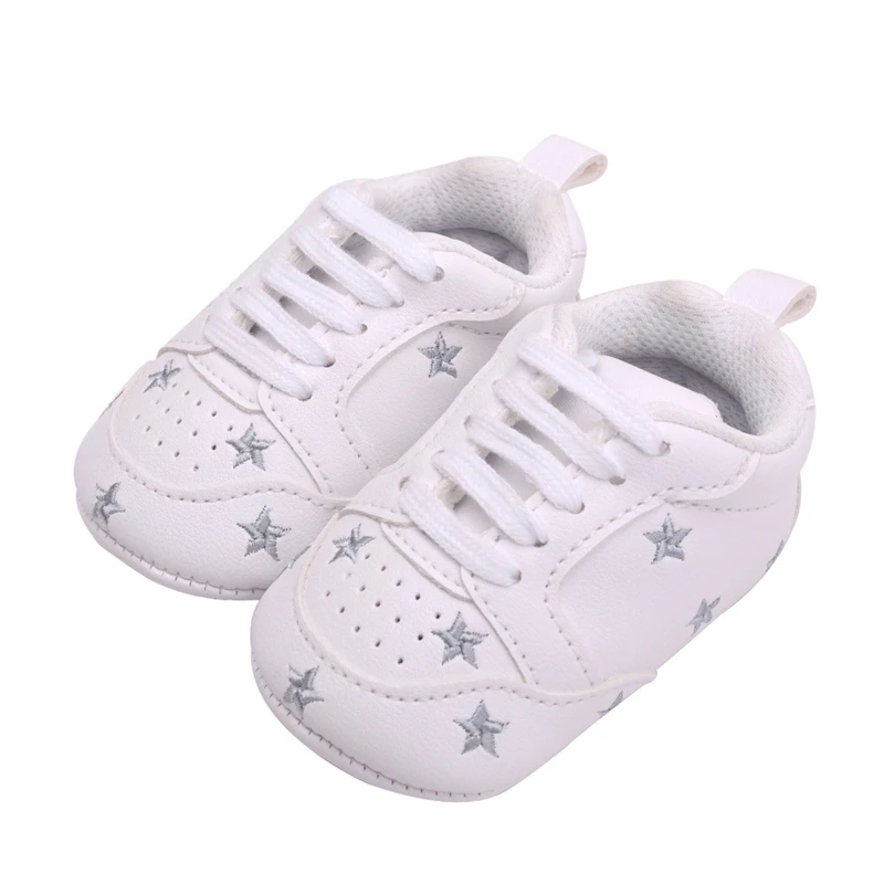Новорожденный ребенок мягкая обувь из ПУ кожи Детские Мальчики Девочки Первые ходунки противоскользящая детская кроватка обувь 0-18 месяцев