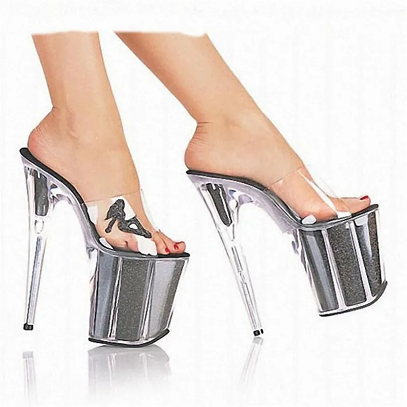 Женские туфли на ультравысоком каблуке 20 см роскошные прозрачные туфли на платформе модные пикантные босоножки красивые женские туфли на каблуке высотой 20 см - Цвет: 01