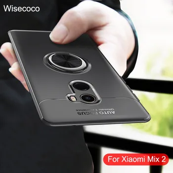 

Phone Cases For Xiaomi Mix 2 Magnetic Ring Car Holder Luxury Silicone Tpu Shockproof Back Cover For Xiao Mi mix2 Case global 128