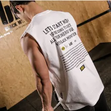 Фитнес Мужской Хлопковый топик без рукавов спортивная рубашка Спортивная одежда для мужчин спортивная одежда рубашка Баскетбол Бег жилет для мужчин