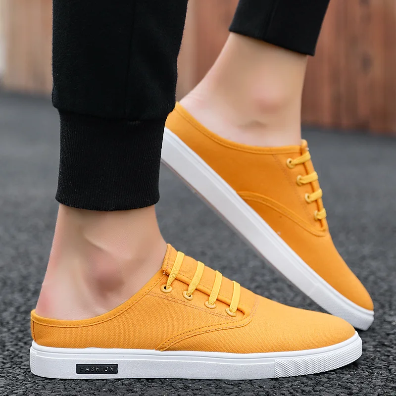 

Men's Low Top Lace Up Sneakers Summer Breathable Canvas Shoes Driver Leisure Flat Casual Shoes