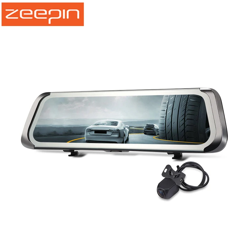 

ZEEPIN 1080P Dual Camera Car DVR Rearview Mirror Dash Cam 140 Degree Front Wide Angle Lens Car Driving Recorder Night Vision USB