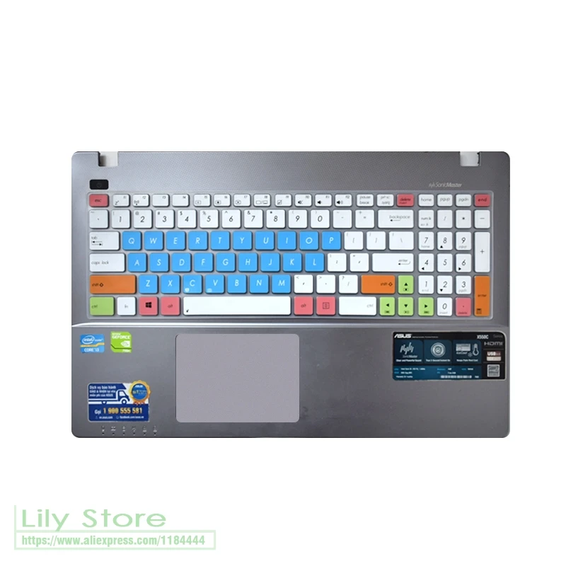 Силиконовый защитный чехол для клавиатуры ноутбука Asus N56 N61V N61J N71J N76 N550 N60 N551JM N750JK