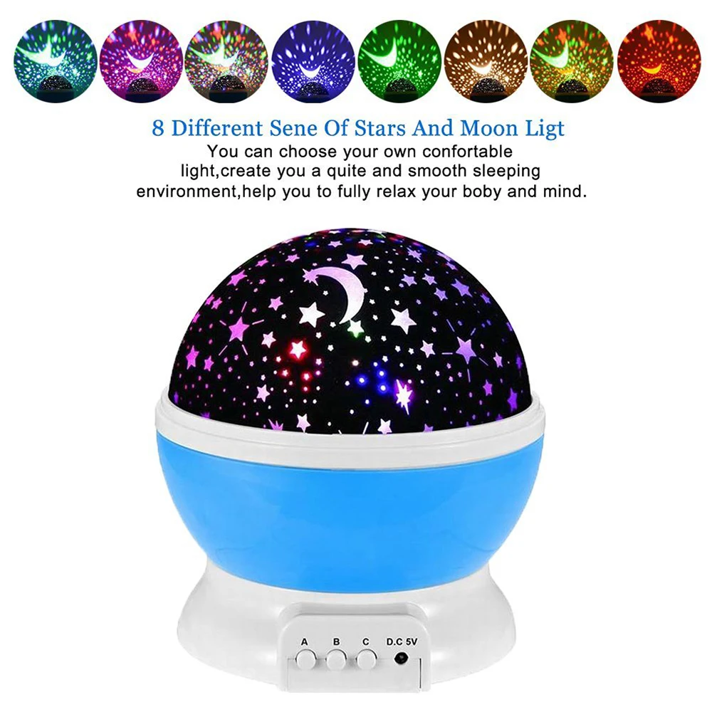 Звездное небо Светодиодный Ночник проектор Луна Звезда лампа батарея USB подарки для детей лампа для детской спальни проекционная лампа освещение звезды
