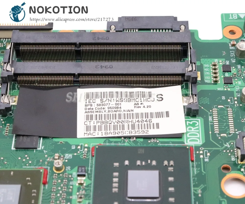 NOKOTION 583077-001 для hp Probook 4510 s 4710 S 4411 S Тетрадь Материнская плата ноутбука PM45 DDR3 ATI графика Бесплатная Процессор