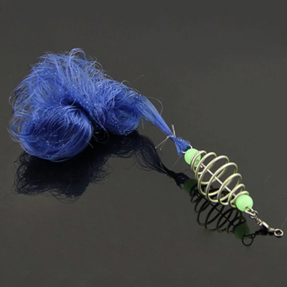 

2pc Copper Spring Shoal Fishing Net Small Mesh Netting Luminous Beads Swivel Fishing Tools Fishing Net for Shoal Fishing