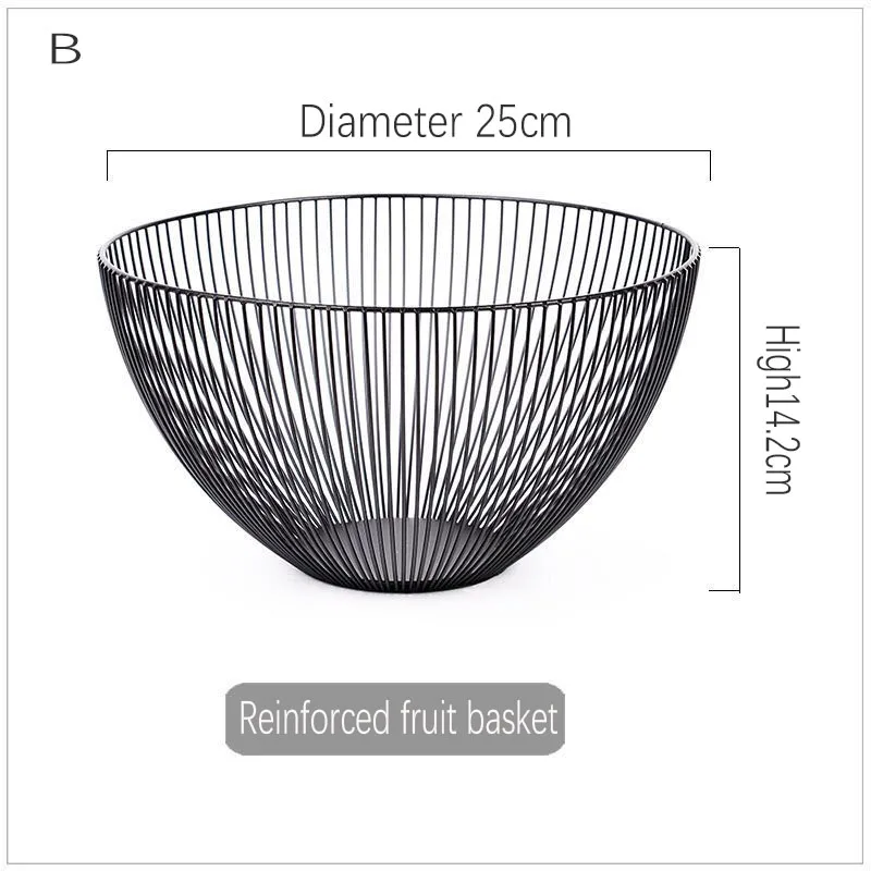 Скандинавском стиле железное искусство фрукты домашнее хранилище корзина Органайзер чаша для овощей закуски конфеты кухонный стол обеденный украшение инструмент - Цвет: B