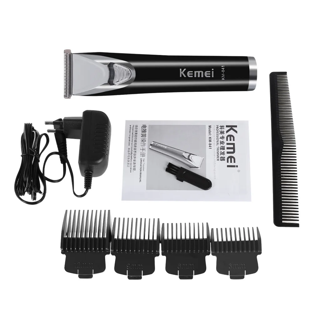 Kemei перезаряжаемая электрическая машинка для стрижки машина для мужчин Профессиональная Беспроводная Машинка для стрижки волос Электрический Водонепроницаемый триммер для волос