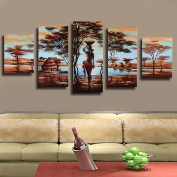 

Painting On Canvas Wall Art Decoration African Naked Woman Painting Scenery Posters For Vintage Home Living Room Decoration