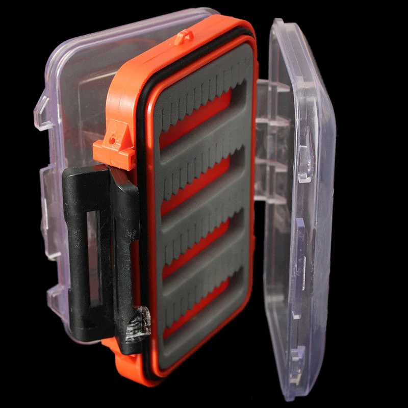 

Double side Waterproof pocket Fly fishing box Slid foam insert Hold 170 flies