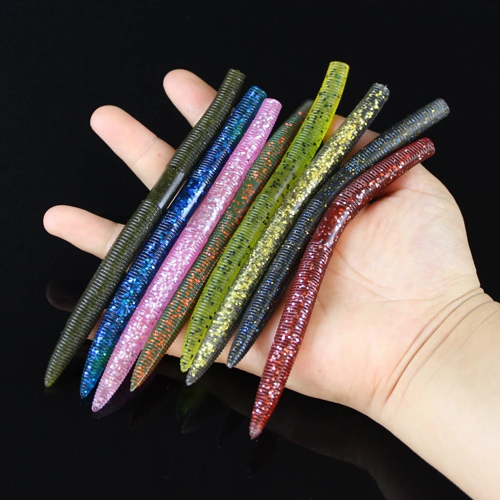 5pcsPack 14cm9g Multi-Colors Stick Bait Senko Bait Bass Soft Plastic Worm Lures Baits For SaltwaterFreshwater Fishing Lure  (24)