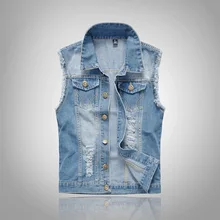 Мужской джинсовый жилет без рукавов, мужская куртка, плюс размер 6XL, светло-голубой джинсовый жилет, мужской ковбойский джинсовый жилет, мужские куртки