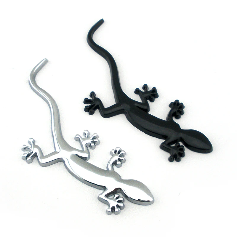 

3D Chrome Plastic Lizard Emblem Black Gecko Trunk Decor Gecco Logo For Audi A4 A5 A6 Q3 TT Quattro