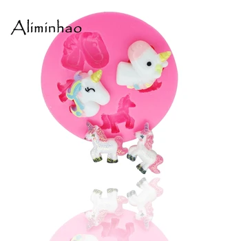 

DY0007 Cartoon unicorn DIY Silicone Mold Sugarcraft dessert Candy Chocolate Molds Fondant Cake Decorating Tools