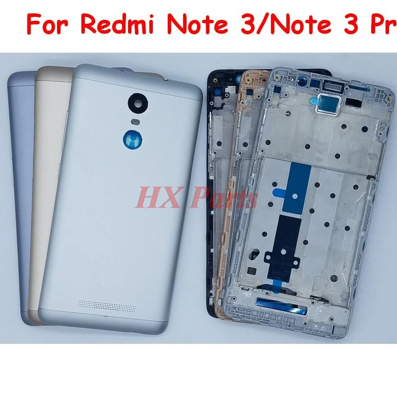 

LCD Front Frame Middle Housing Bezel + Back Battery Cover For Xiaomi Redmi Note 3 / Note 3 Pro 150mm Full Housing + Side Buttons