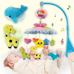 2017 Новый прикроватная музыки вращается детские погремушки NewBaby плюшевая ткань кровать детские погремушки игрушки