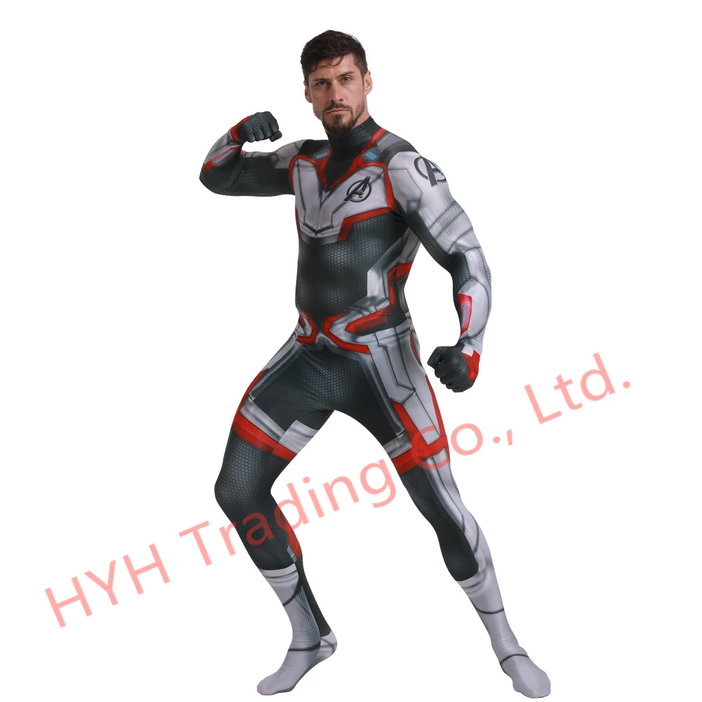 Avengers Endgame Quantum Realm Cosplay Costume Superhero Captain America Captain Marvel Zentai Bodysuit Avengers 4 Suit Jumpsuit