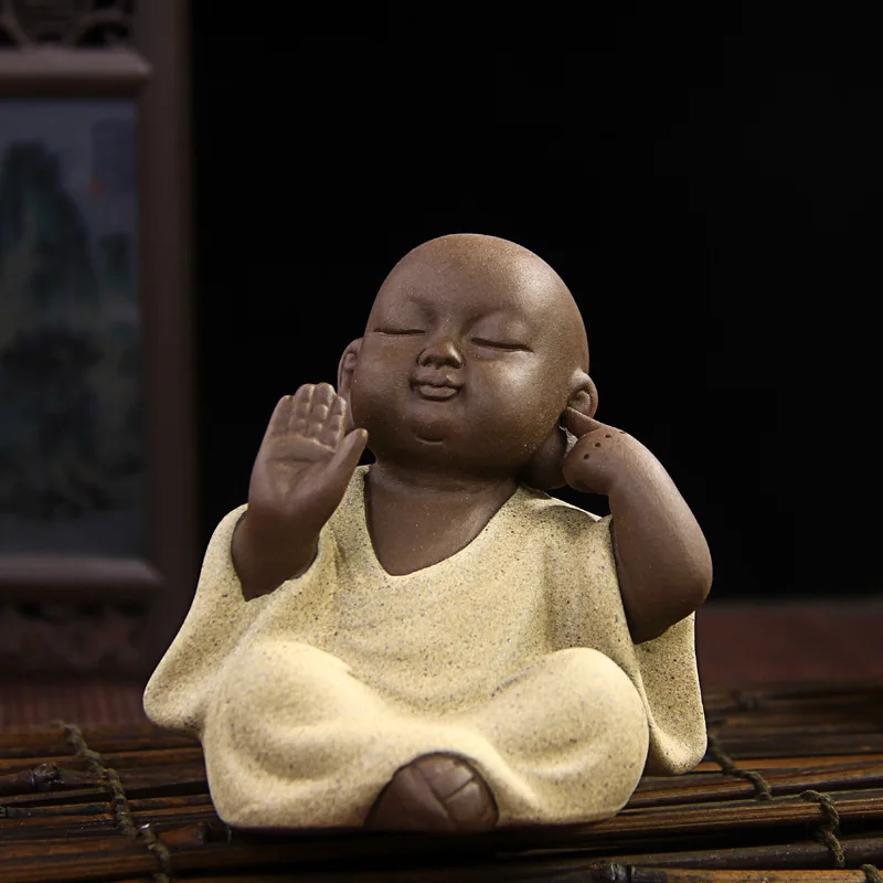 Керамика с фиолетовым песком керамика Будда чай домашнее украшение Zen monk Декор